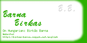 barna birkas business card